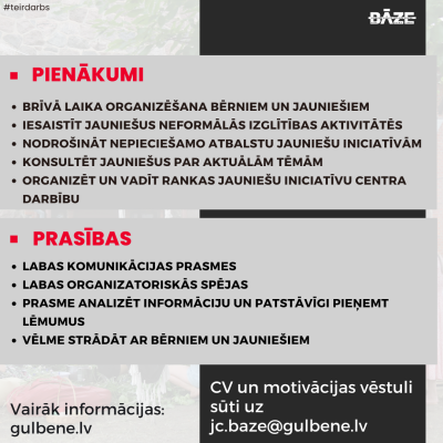 Esam jauna kolēģa meklējumos!